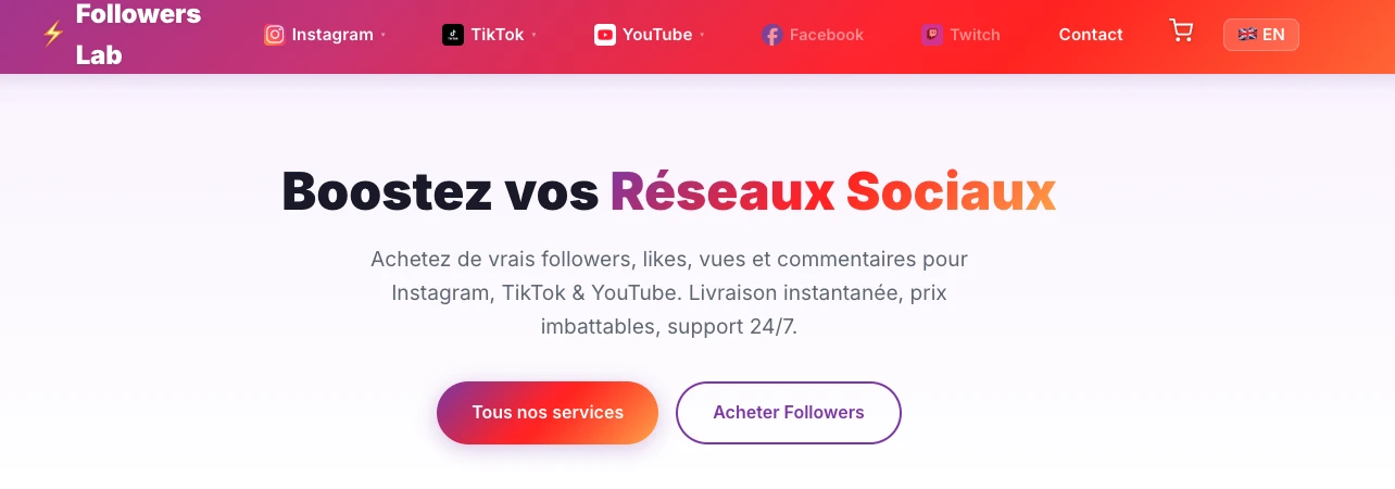 Followers Lab - Plateforme pour acheter des abonnés YouTube